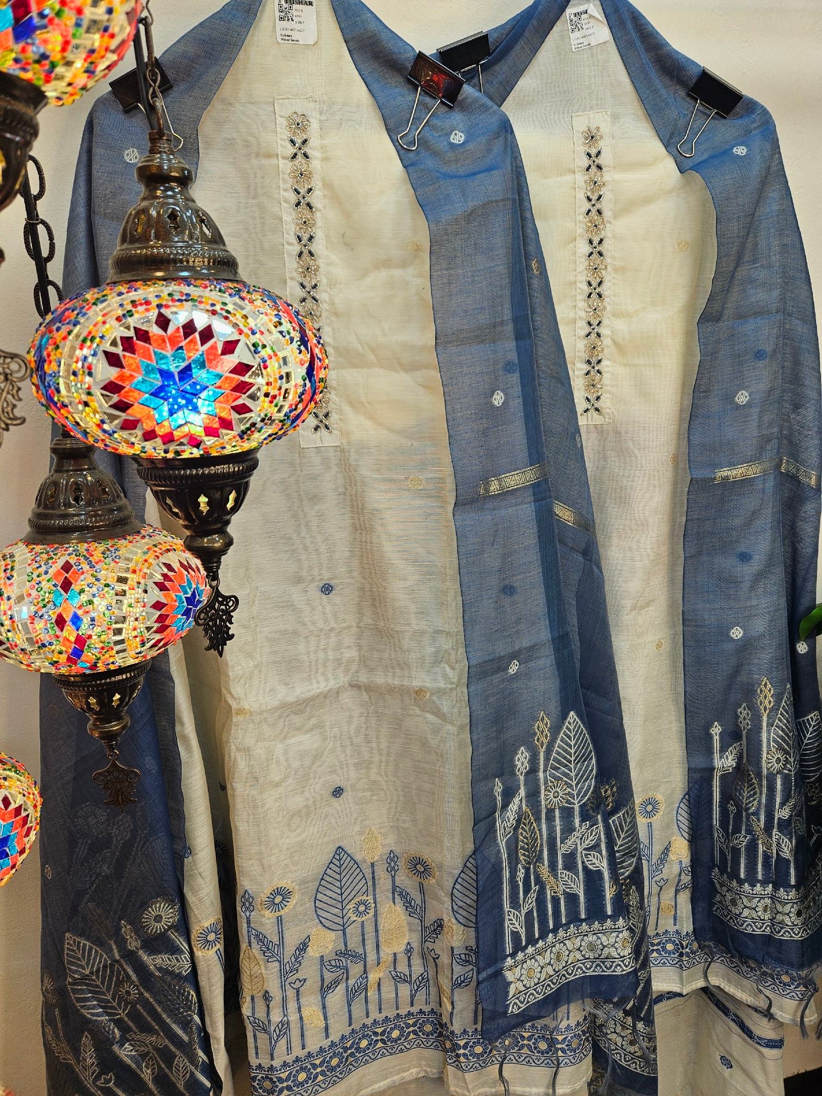 Pure Tassar Silk Jamdani Weaving Boutique Dress - Image 6