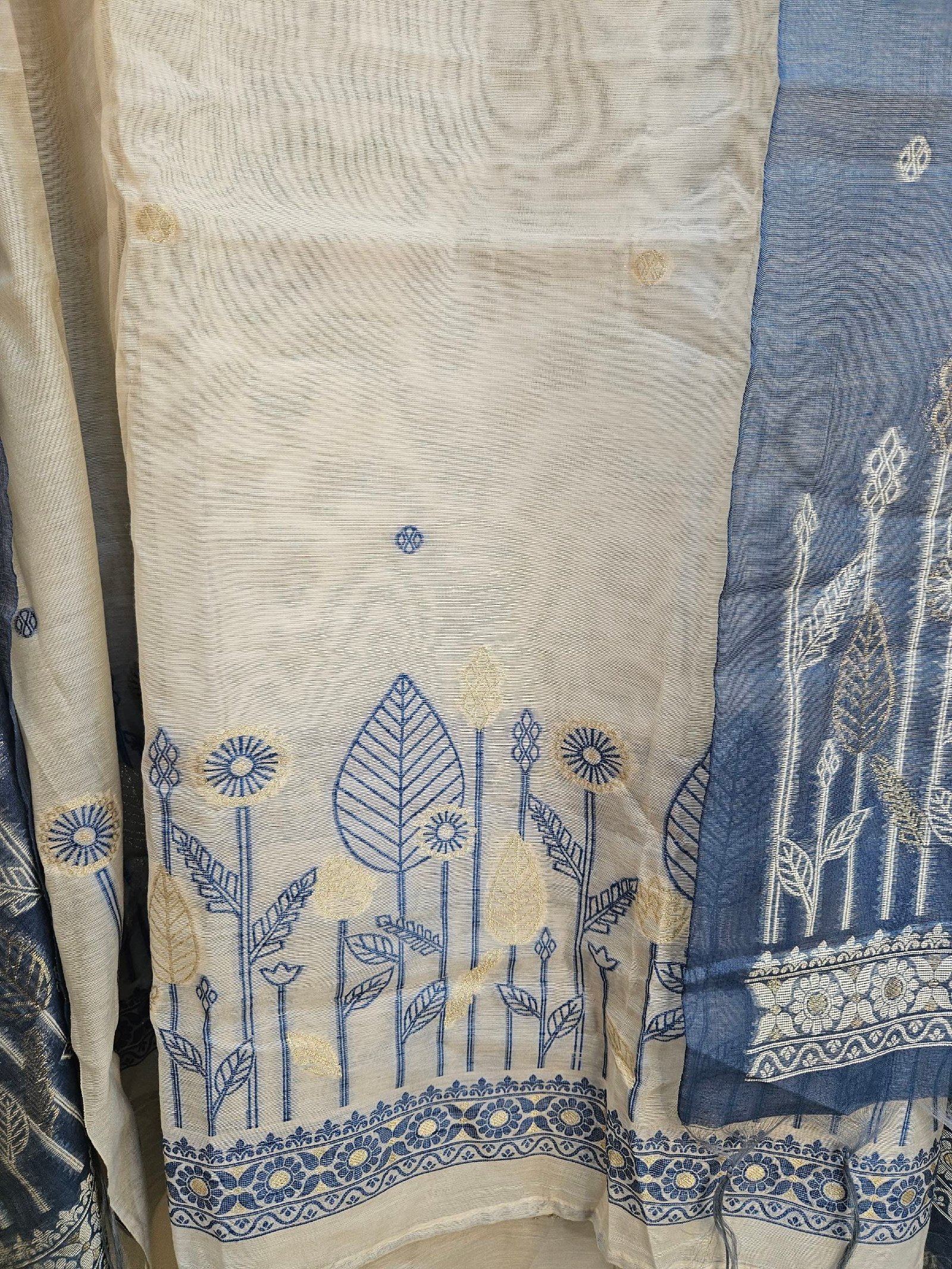 Pure Tassar Silk Jamdani Weaving Boutique Dress - Image 3