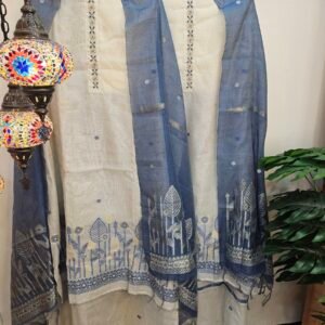 Pure Tassar Silk Jamdani Weaving Boutique Dress