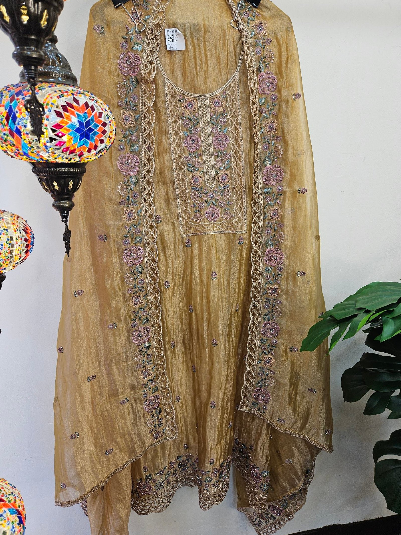 Pure Crush Tissue Simar Antique Work Boutique Dress - Image 5