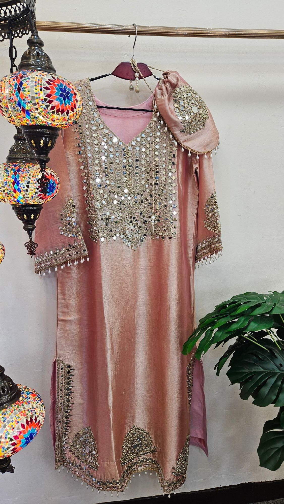 Designer Mirror Work Long Dress - Image 6