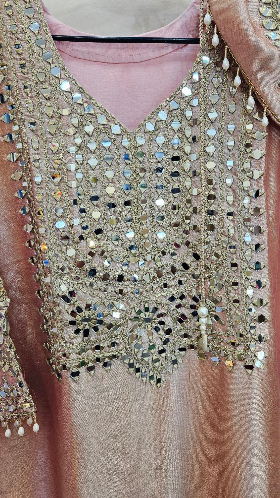 Designer Mirror Work Long Dress - Image 3