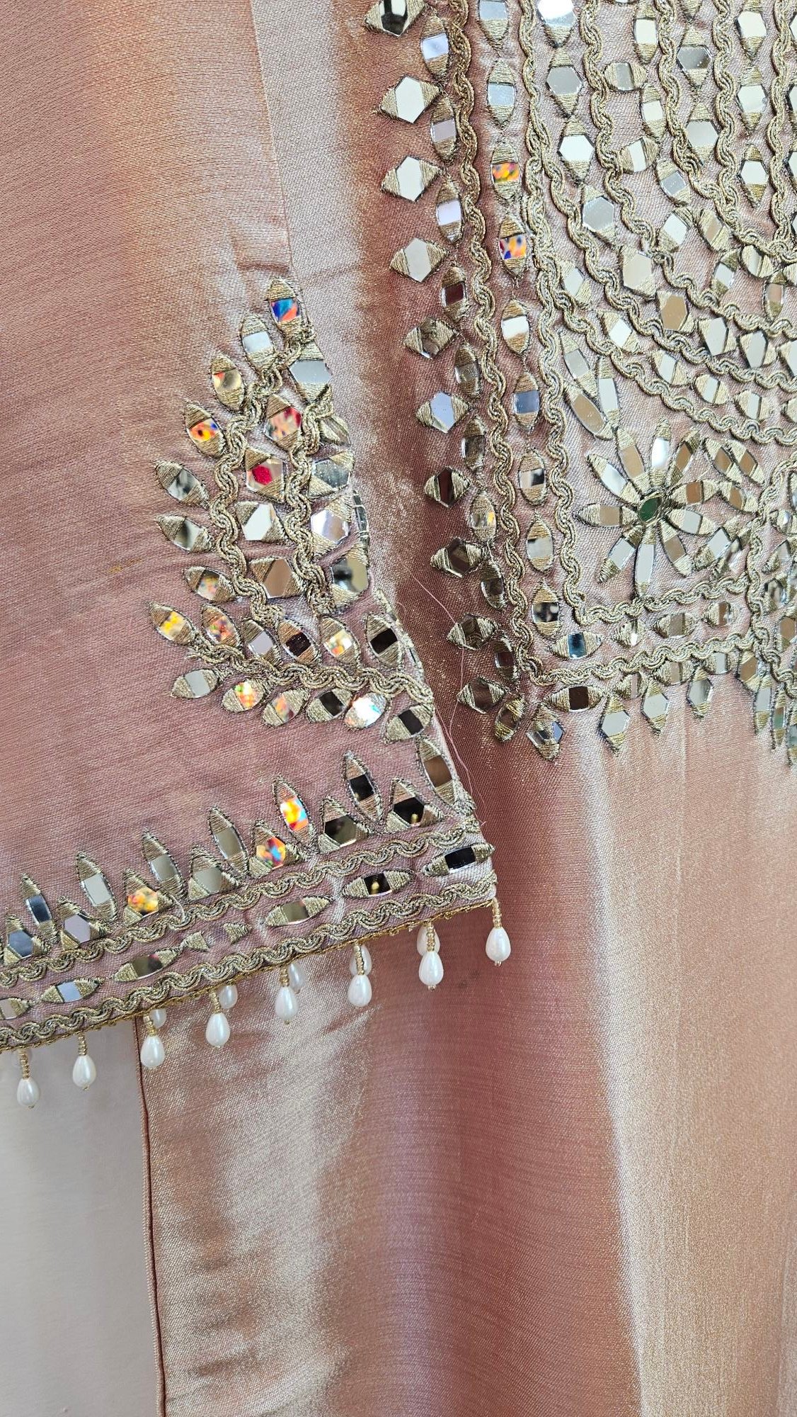Designer Mirror Work Long Dress - Image 5