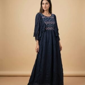 Pure Chinon Silk Handwork Anarkali