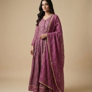 Pure Mal Mal Cotton Silk Anarkali
