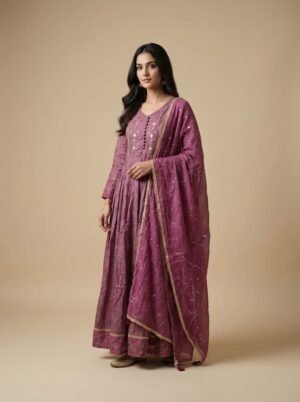 Pure Mal Mal Cotton Silk Anarkali
