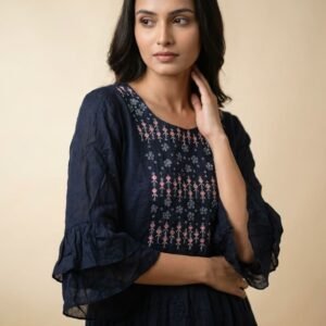 Pure Chinon Silk Handwork Anarkali