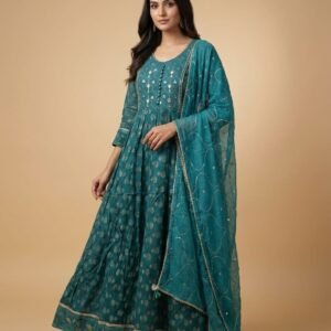 Pure Mal Mal Cotton Silk Anarkali