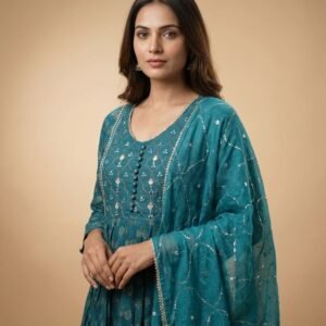 Pure Mal Mal Cotton Silk Anarkali