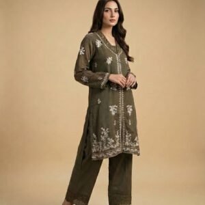 Pure Soft Muslin Embroidered Boutique Dress