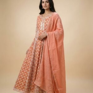 Pure Mal Mal Cotton Silk Anarkali