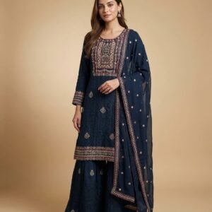 Mal Mal Cotton Silk Chikankari Sharara