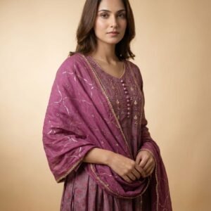 Pure Mal Mal Cotton Silk Anarkali