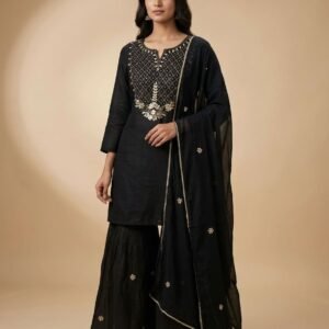 Pure Mal Mal Cotton Silk Sharara Set