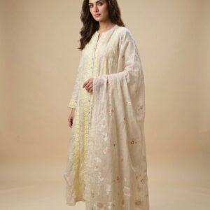 Pure Mal Mal Cotton Straight Lucknowi Embroidery Anarkali