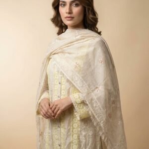 Pure Mal Mal Cotton Straight Lucknowi Embroidery Anarkali