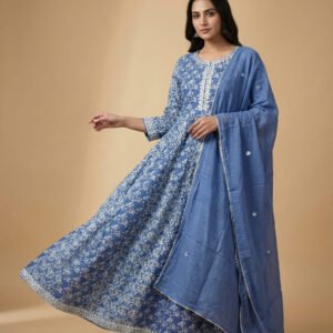 Pure Mal Mal Cotton Silk Anarkali