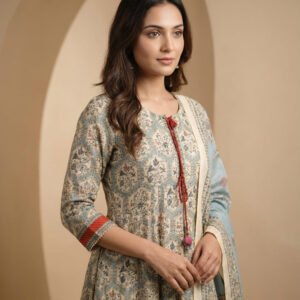 Pure Cotton Silk Kalamkari Anarkali