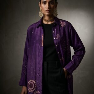Pure Bandhani Crepe Silk Shirt