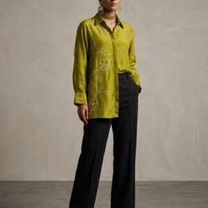 Pure Bandhani Crepe Silk Shirt