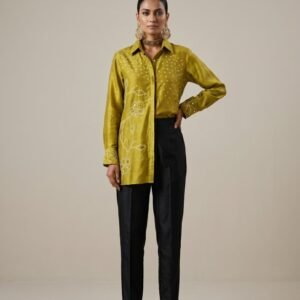 Pure Bandhani Crepe Silk Shirt