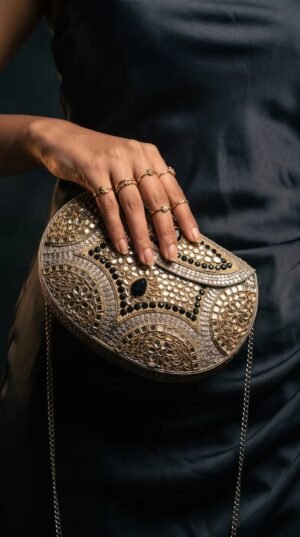 Luxury Kundan Clutch | Embellished Bag