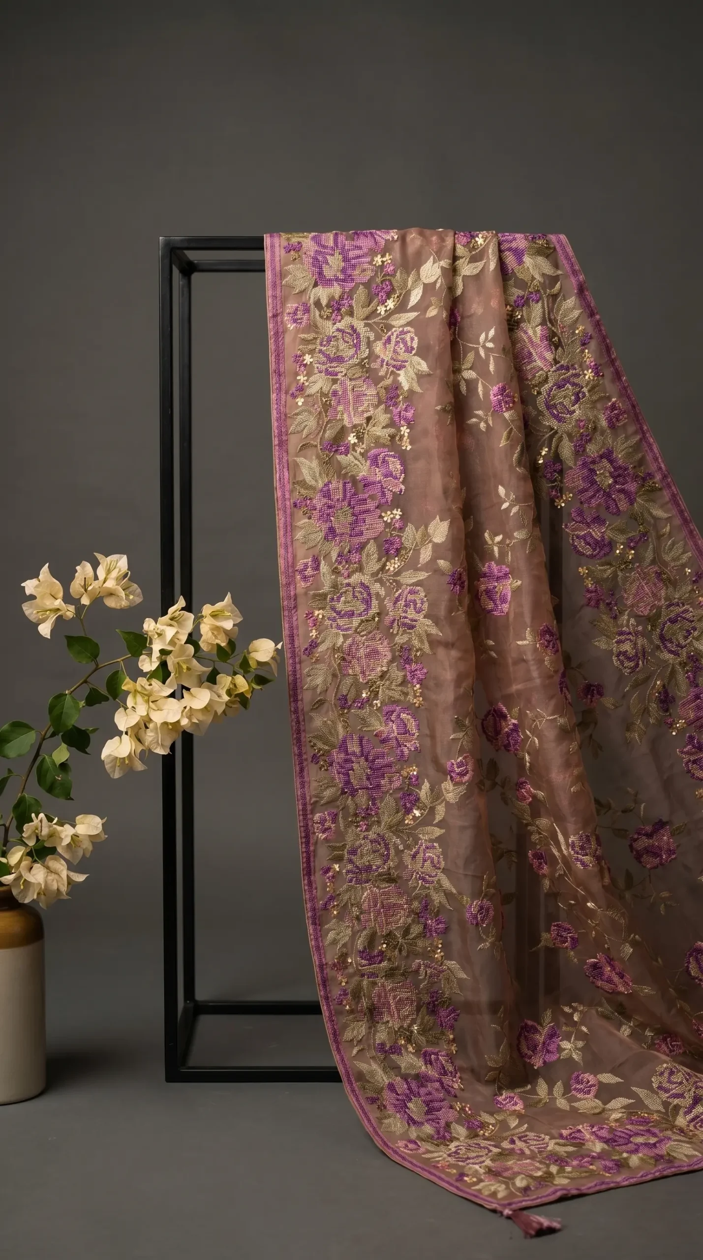 Designer Boutique Handwork Saree - Image 2