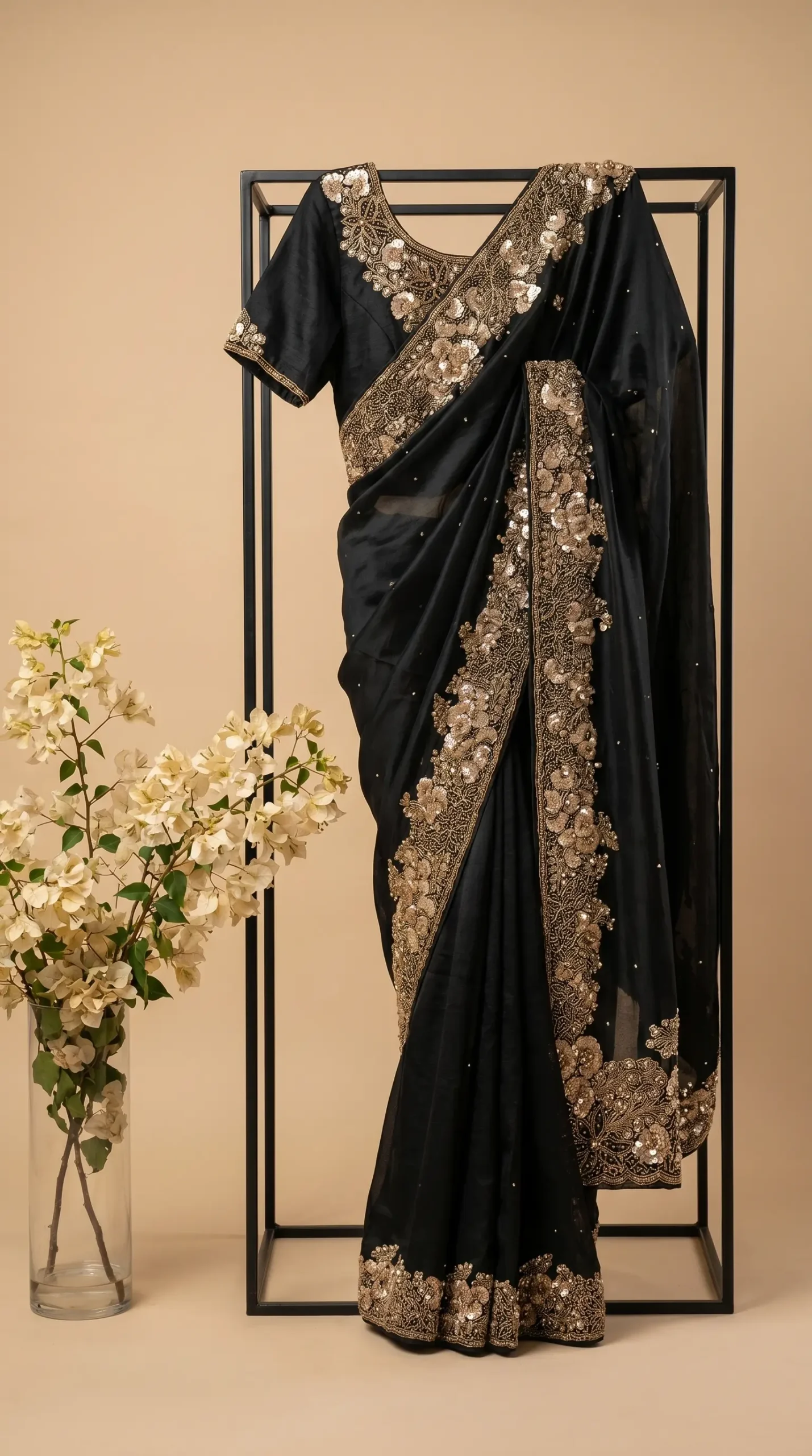 Designer Boutique Handwork Saree - Image 2