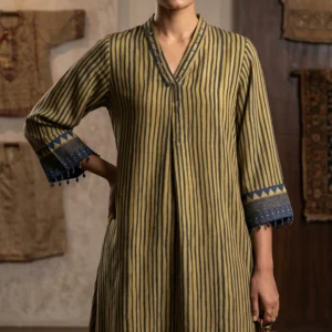 Ajrakh Crepe Silk Stitched Co-Ords Set
