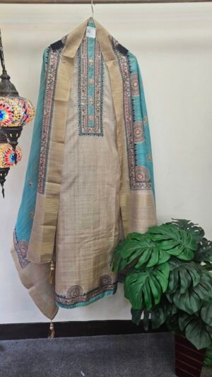 Designer Tussar Silk Dress