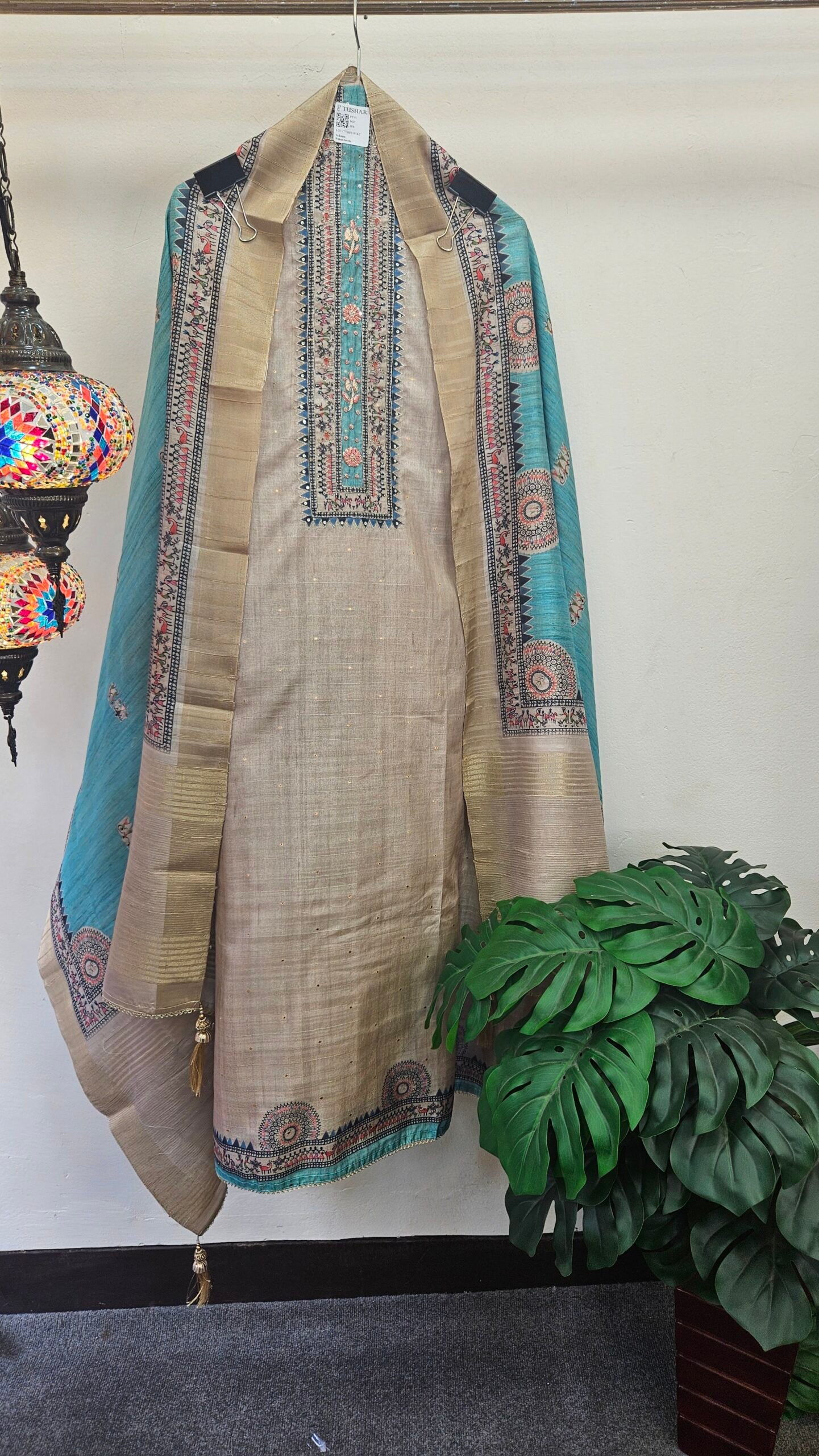 Designer Tussar Silk Dress