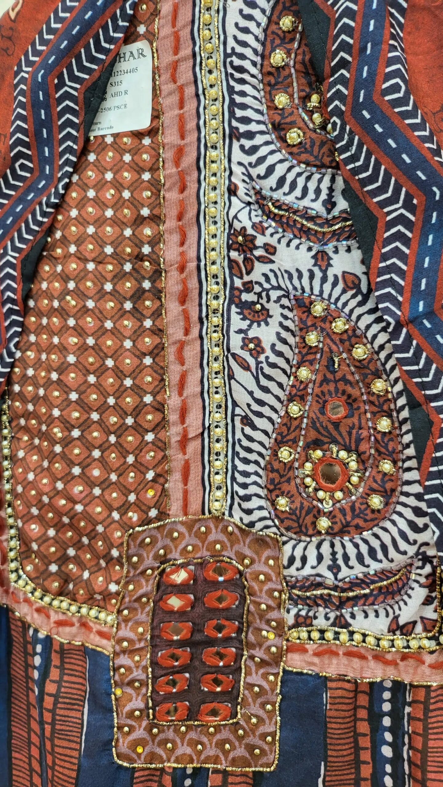 Pure Ajrakh Mul Mul Silk Boutique Dress - Image 2
