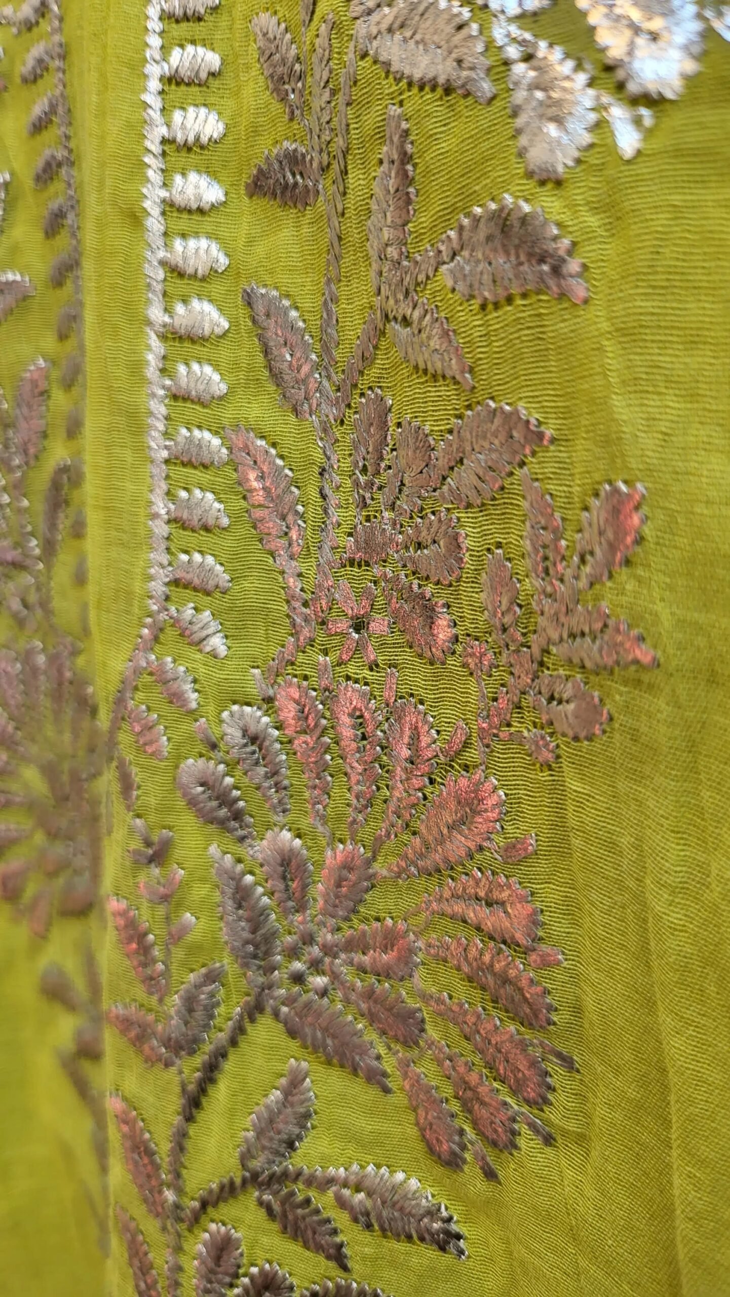 Pure Mul Chanderi Mukaish Pitta Work Dress - Image 3