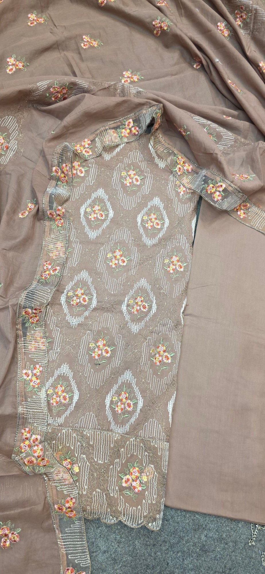 Pure Mul Cotton Embroidered Dress - Image 5