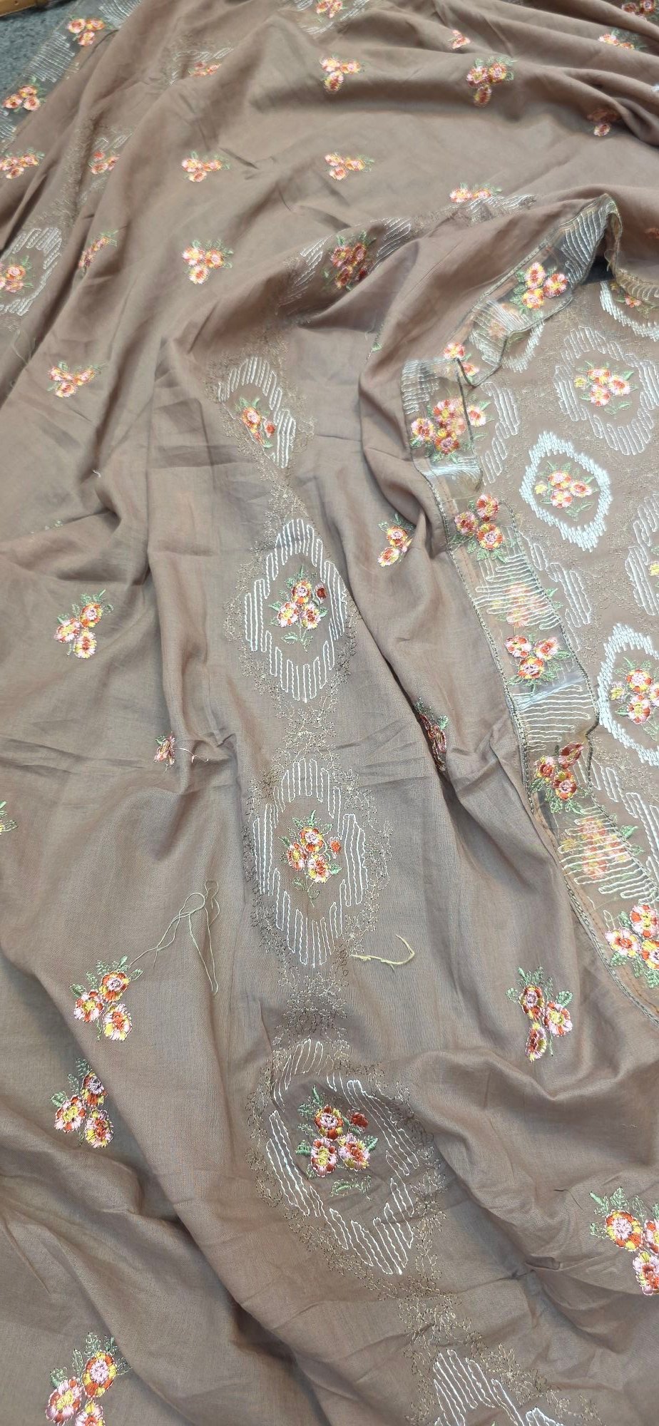 Pure Mul Cotton Embroidered Dress - Image 4