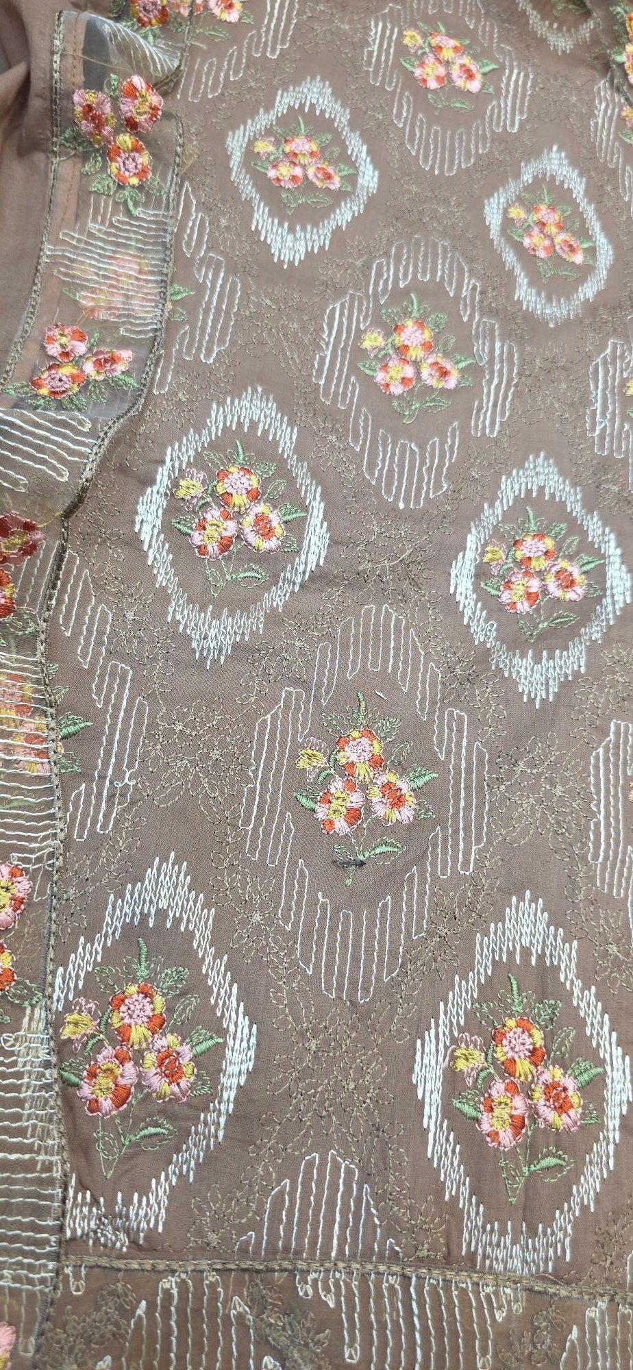 Pure Mul Cotton Embroidered Dress - Image 2