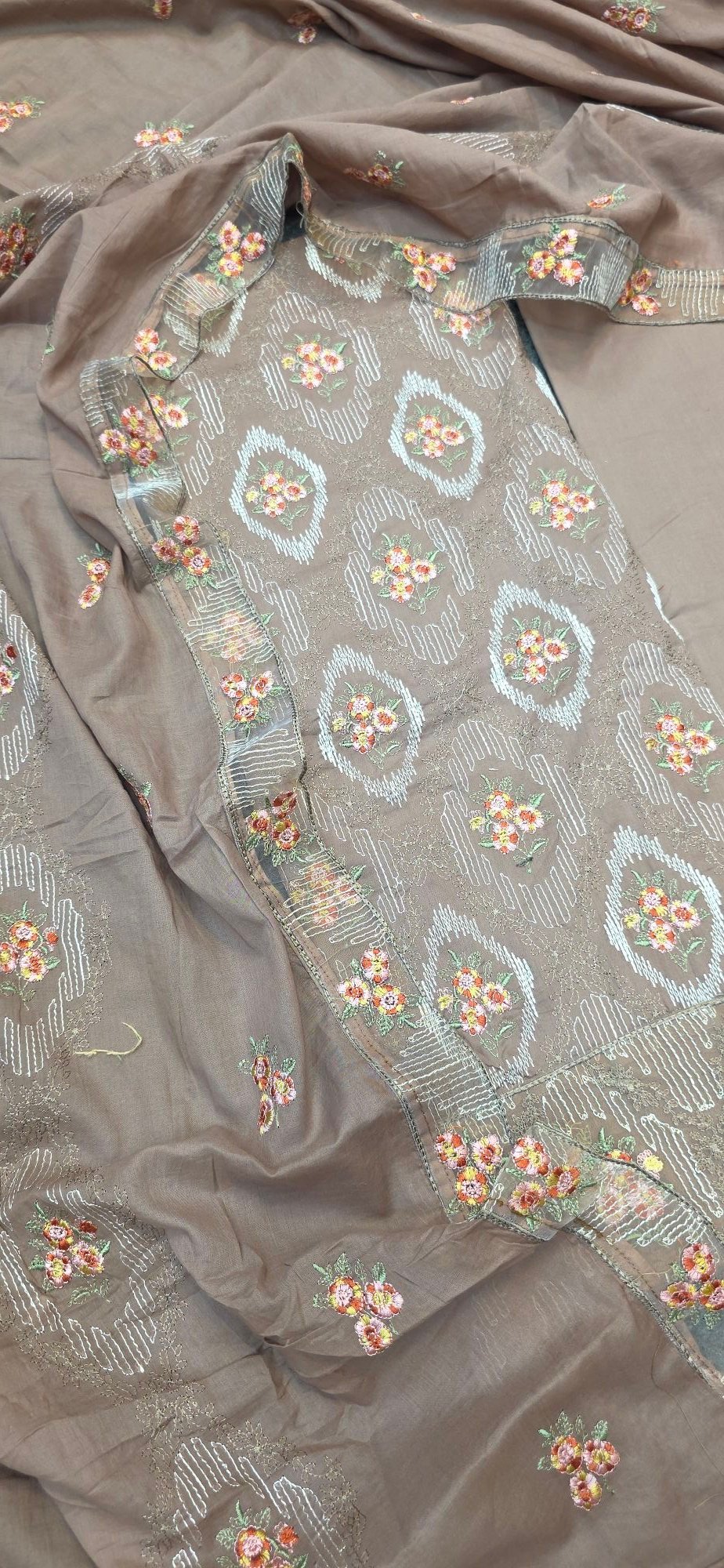 Pure Mul Cotton Embroidered Dress - Image 3