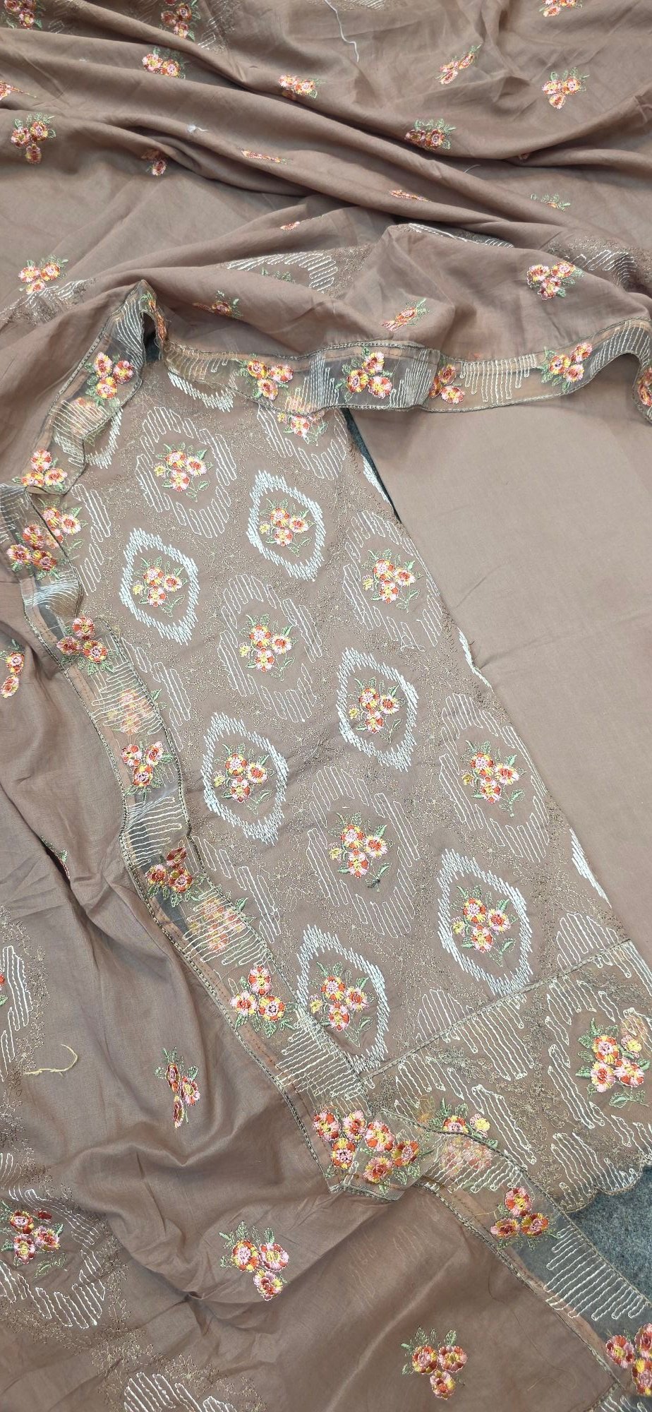 Pure Mul Cotton Embroidered Dress