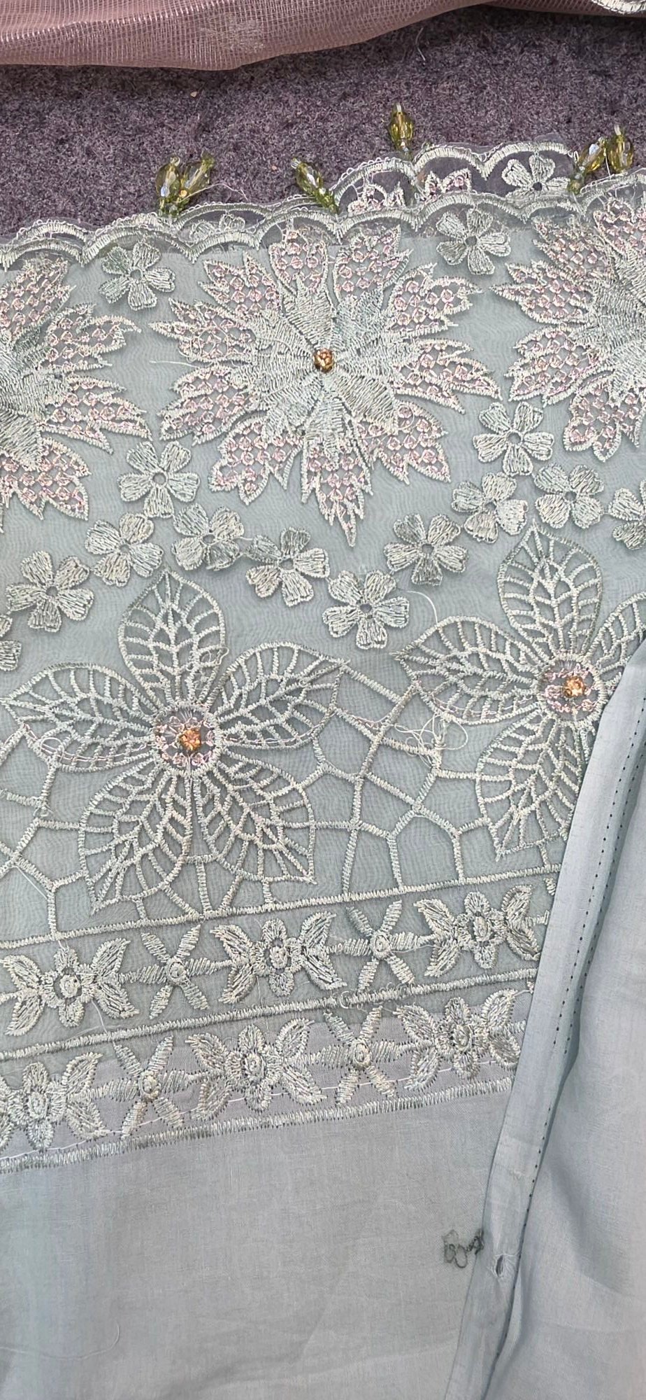 Pure Mul Cotton Embroidered Dress - Image 4