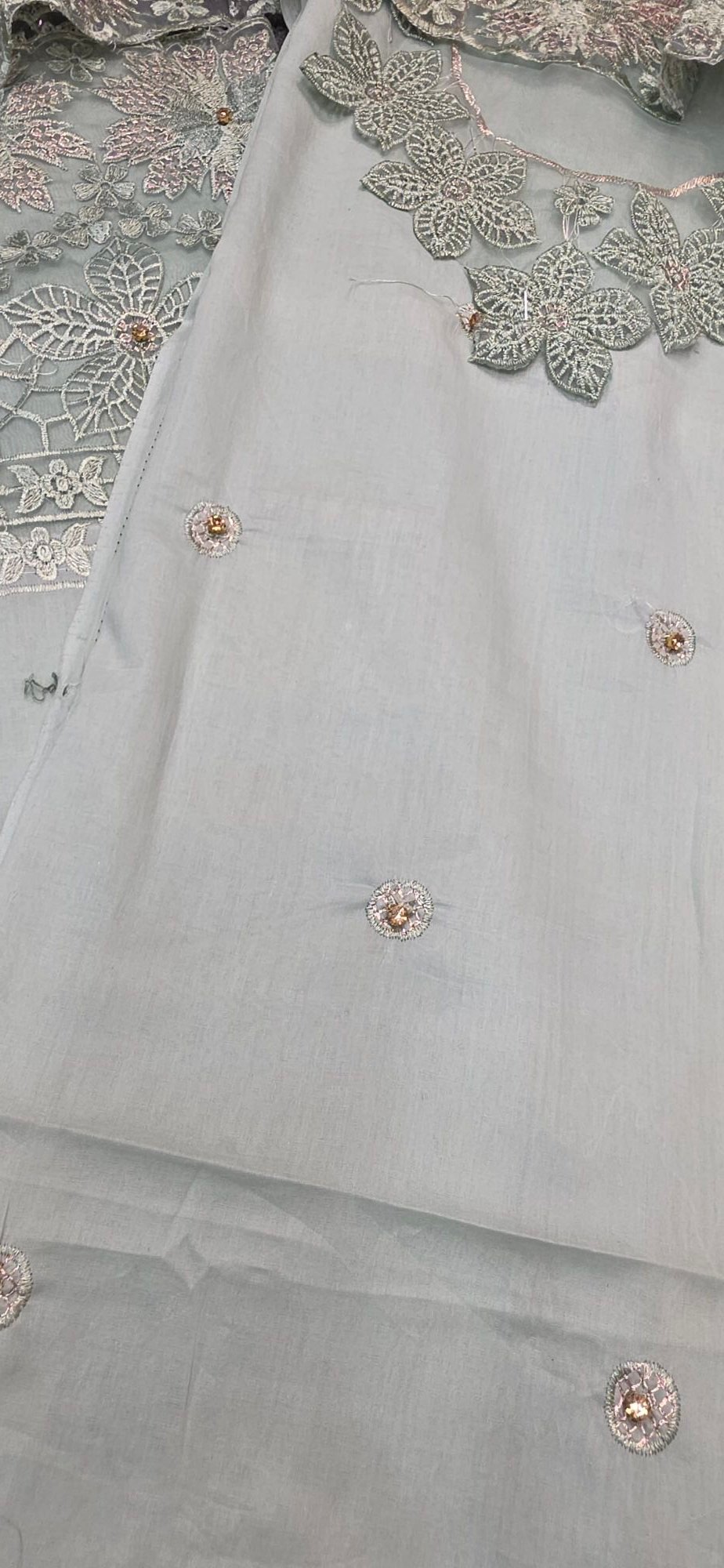 Pure Mul Cotton Embroidered Dress - Image 3