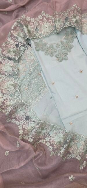Pure Mul Cotton Embroidered Dress