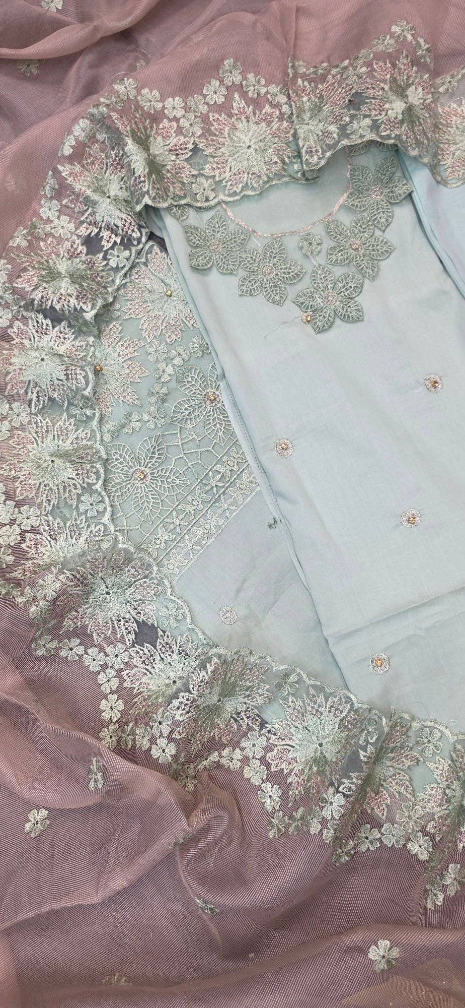 Pure Mul Cotton Embroidered Dress