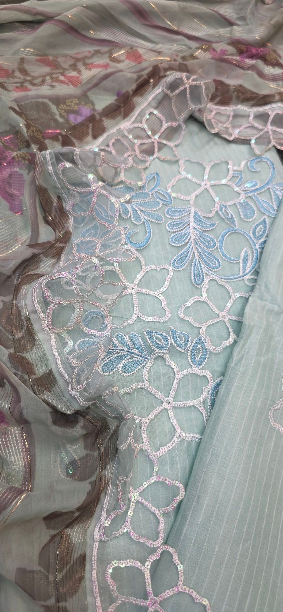 Pure Mul Cotton Embroidered Dress - Image 3