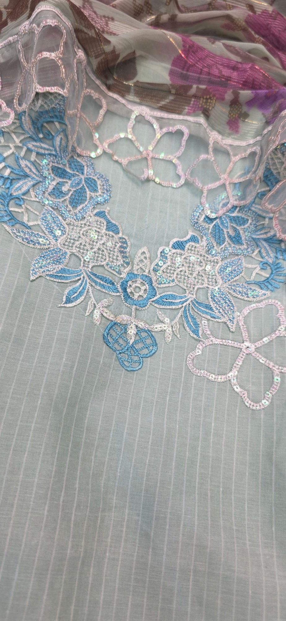 Pure Mul Cotton Embroidered Dress - Image 2