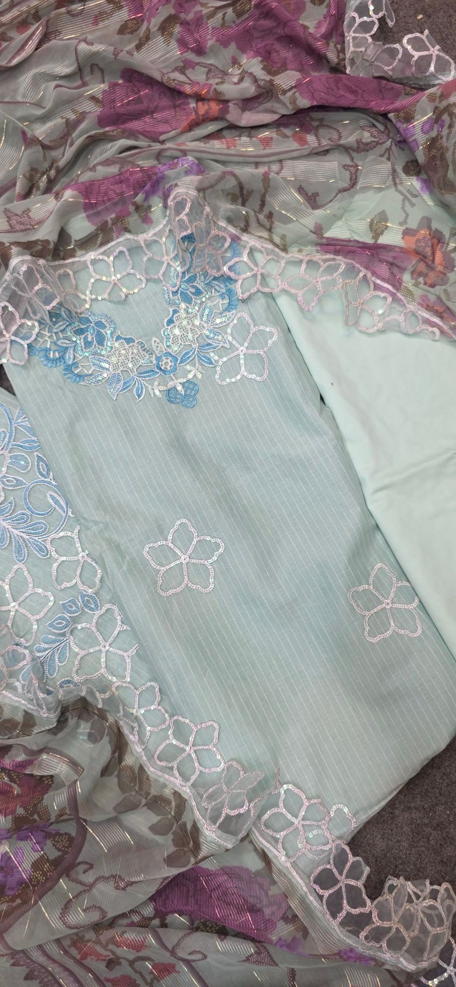 Pure Mul Cotton Embroidered Dress - Image 6