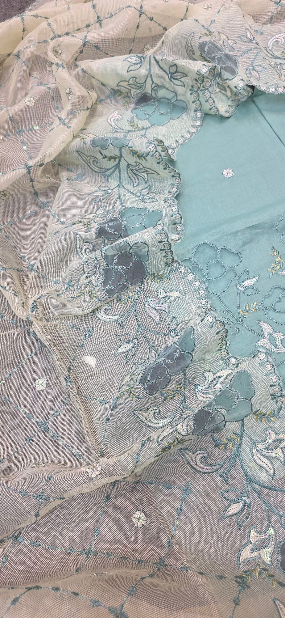 Pure Mul Cotton Embroidered Dress - Image 4