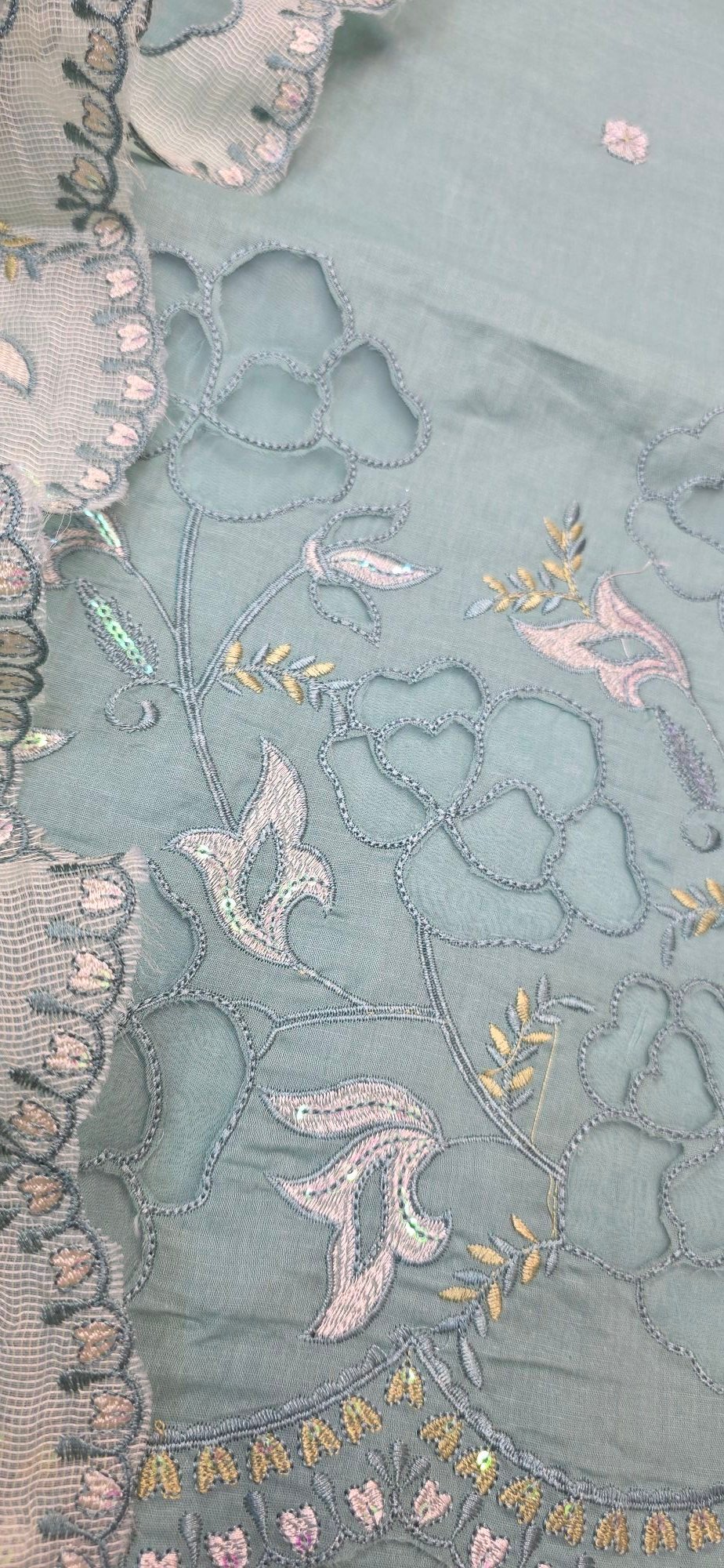 Pure Mul Cotton Embroidered Dress - Image 2