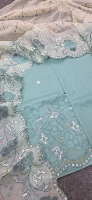 Pure Mul Cotton Embroidered Dress