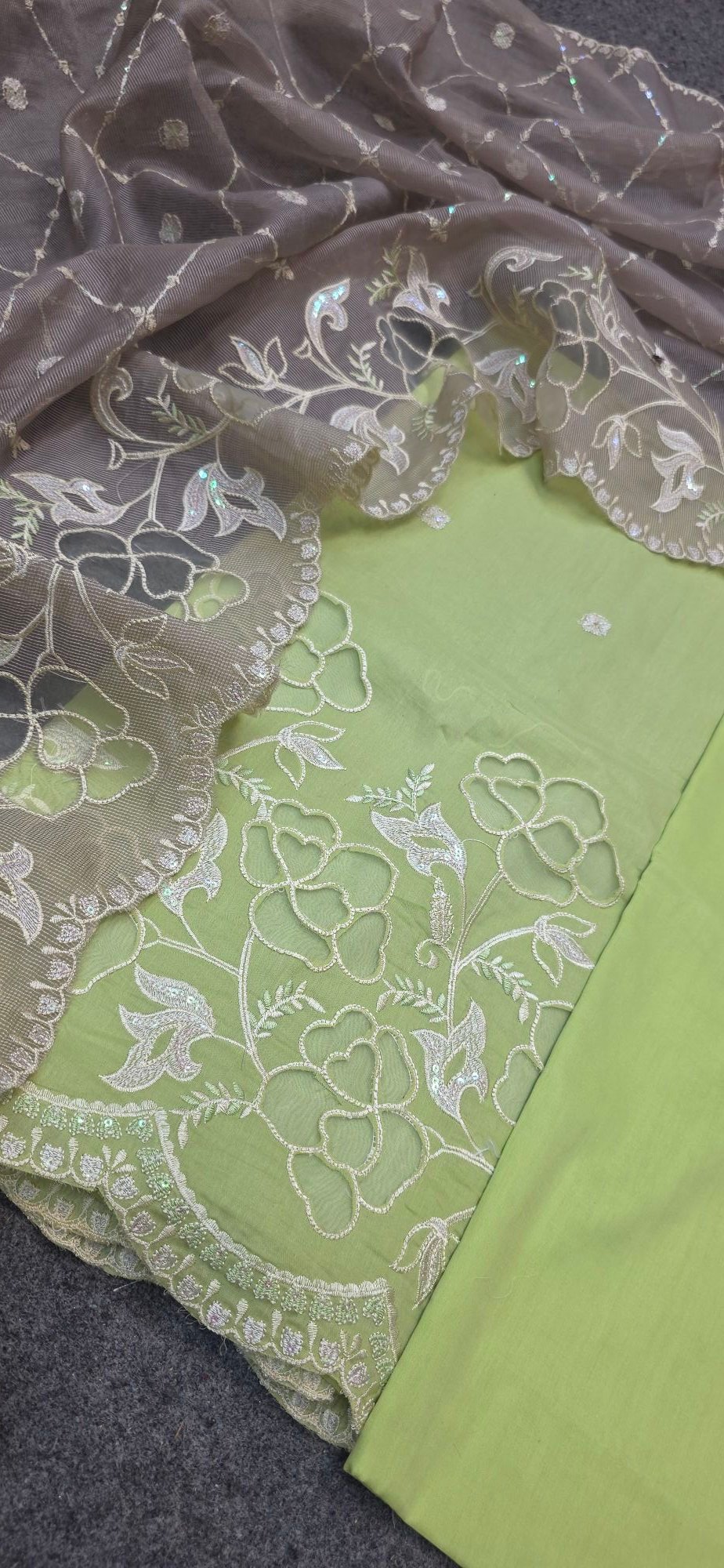 Pure Mul Cotton Embroidered Dress - Image 5