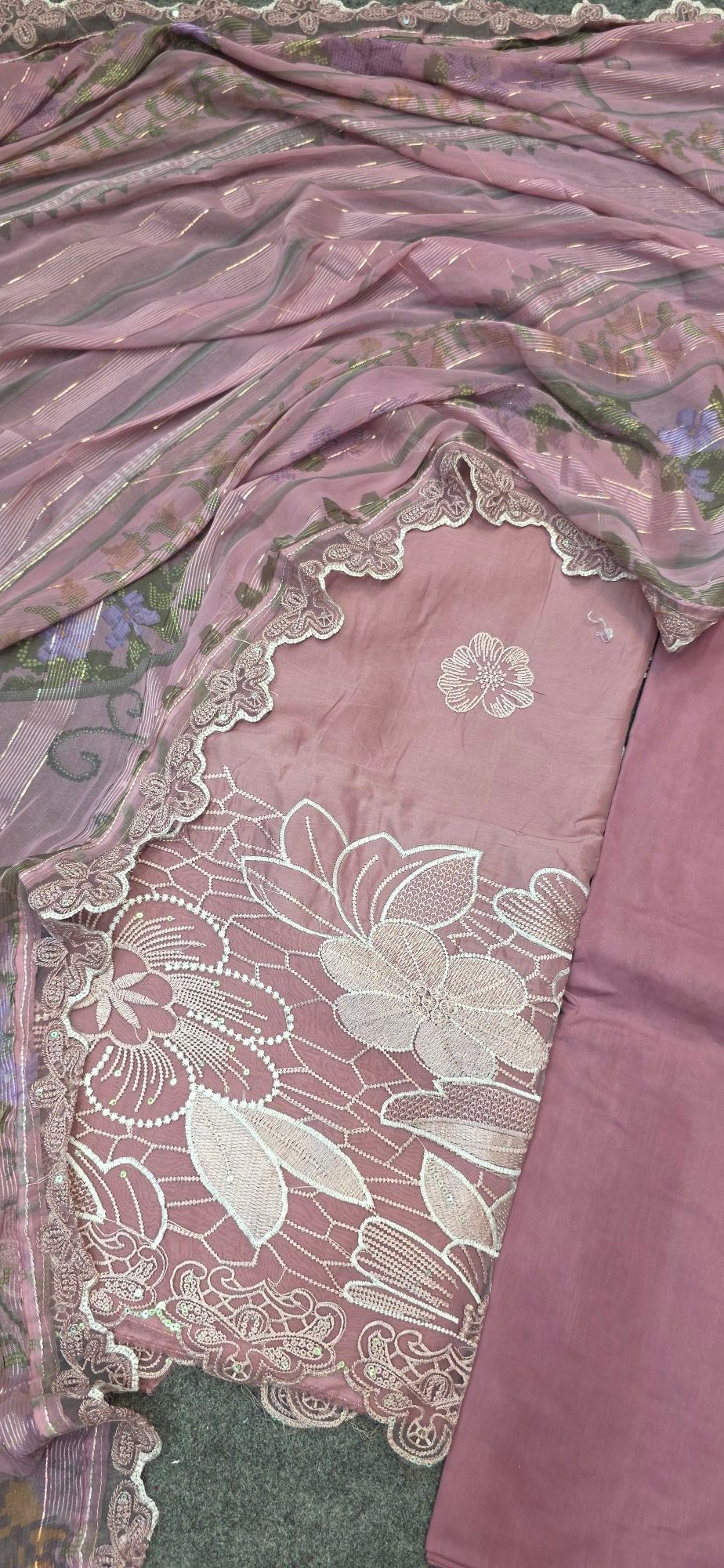 Pure Mul Cotton Embroidered Dress - Image 3